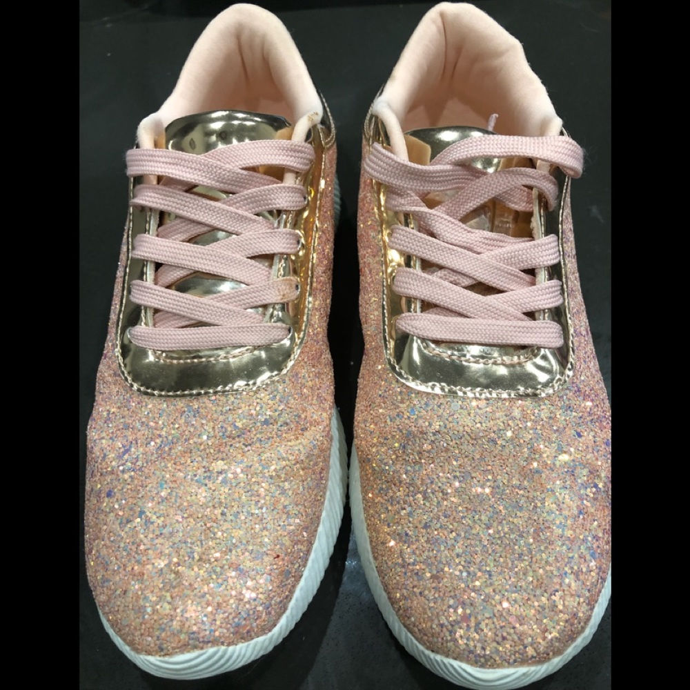 Rose gold glitter shoes